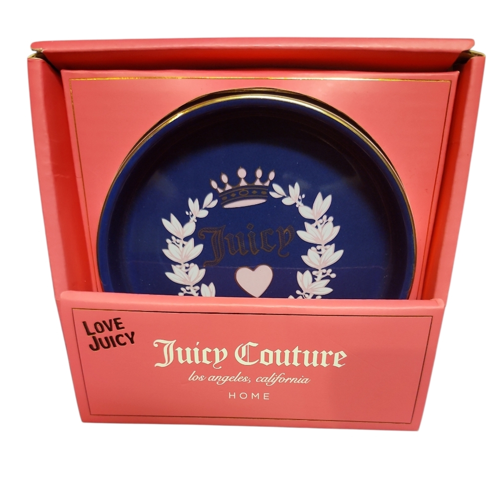 NWT Juicy Couture Pink and Blue Cwramic Trinket Tray